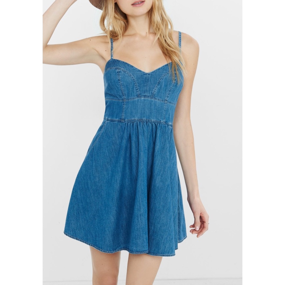 Express Denim Sweetheart Dress